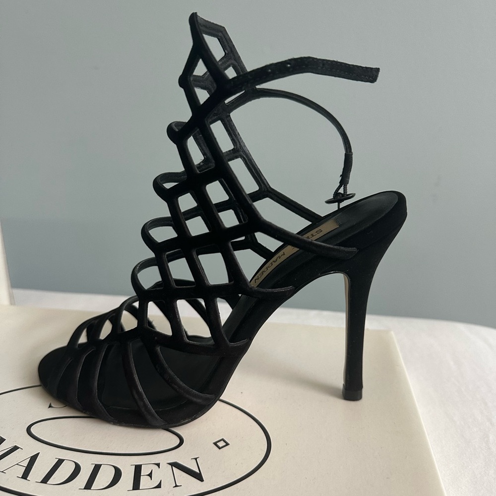 Steve Madden Black Strappy Heels